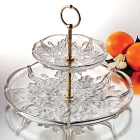 2 TIER CELENTO SERVER - CELENTO CRYSTAL 2 TIER SERVER CENTERPIECE - 2 tier server by Centerpieces