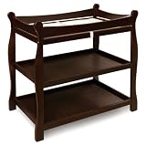 Badger Basket Sleigh Style Wood Baby Changing Table in Espresso