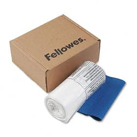 Fellowes® Powershred Shredder Bags, 10 Gallon Capacity, Clear, 100 Bags & Ties/CTN