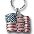 Pewter Key Ring - American Flag - Pewter Key Ring - American Flag