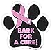 Pet Gifts USA Bark For A Cure - Breast Cancer Paw Support Ribbon Car Truck & Mailbox Magnet