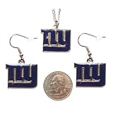 New York Giants Necklace and Dangle Earring Charm Set