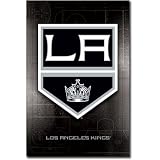 Professionally Framed Los Angeles Kings Logo Sports Poster Print - 22x34 with RichAndFramous Black Wood Frame