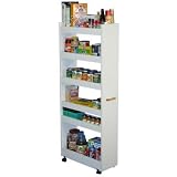 Thin Man Mobile Pantry Cabinet-White