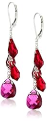 Sterling Silver Swarovski Elements Multi-Teardrop Earrings