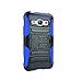 Galaxy J1 2016 Case, Galaxy Luna Case, Galaxy Amp 2 Case, Galaxy Express 3 Case, ATUS Hybrid Armor Kickstand Swivel Belt Clip Holster with Tempered Glass Screen Protector (Black/Blue)