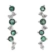 14K White Gold Emerald and Diamond Earrings