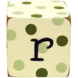 New Arrivals Letter Block R, Green White by New Arrivals