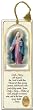 Religious Tassel Bookmark - Queen of Heaven - Laminated with Gold Foil Embossed Medal Design - Appropriate Prayer Included