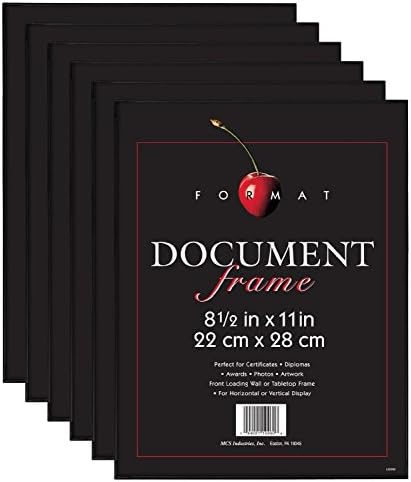 MCS Format Frame, 8.5 by 11-Inch, Black, 6-Pack