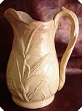 c1860 4.5 Pint Earthenware Harvest Jug Corn Diamond registration mark