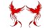Two opposing silhouettes of a PHOENIX, BIRD OF FIRE vinyl decal available in two sizes and many colors
