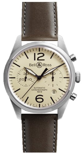 Bell & Ross Men's BR-126-ORIGINAL BEIGE Vintage Beige Chronograph Dial Watch