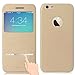iPhone 6 Case, Aerb Classic Series Smart Window View Touch Metal Front Flip Cover W Open Logo Back Folio Case for iPhone 6 4.7