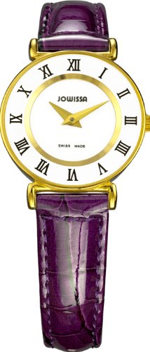 Jowissa Women's J2.034.S Roma Colori 24 mm Gold PVD Purple Leather Roman Numeral Watch