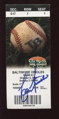 Lou Pinella Last Rays Game Managing Ticket Stub Auto - Signed MLB Baseball Tickets