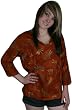 Tunic, Rayon Batik - Amber Dragonflies