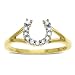 14k Yellow Gold Diamond Horseshoe Ring (1/10 cttw, I-J Color, I2-I3 Clarity)