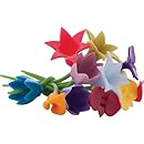 Trudeau Duo Tone Floral Wine Charms, Set of 12