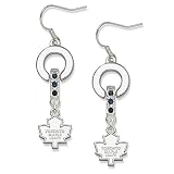 Blue Crystal Toronto Maple Leafs MVP Dangle Earrings