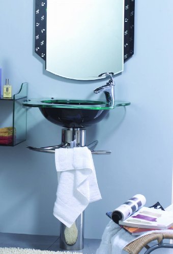 9011 Contemporary Glass Bathroom Vanity Cabinet