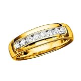 14K Yellow Gold 1/2 ct. Diamond Men's Wedding Band (Higher Quality)