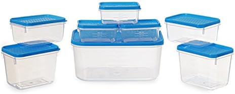 All Time Plastics Polka Container Set, Set of 8, Blue