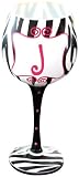 Mud Pie Initial Hand Painted Wine Glass