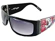 Ed Hardy Beautiful Ghost Shield Sunglasses: Black/Grey