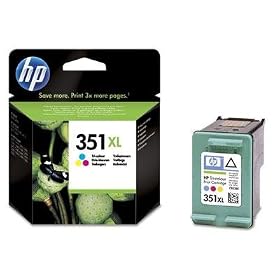 HP No.351XL Tri-Colour Inkjet Print Cartridge with Vivera Inks (CB338EE)