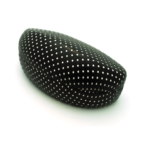 Womens Large Leather Clam Shell Sunglasses Eye Glasses Hard Case