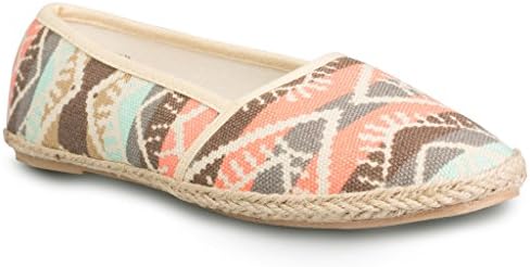 Twisted Women's Jute Aztec Printed Espadrille Flats - MULTI, Size 8