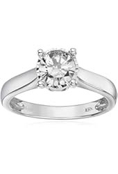 14k White Gold Solitaire Diamond Engagement Ring (1 cttw, I-J Color, I2-I3 Clarity), Size 7