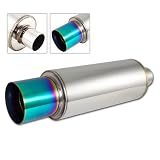 Universal Stainless Steel Muffler with 4 Titanium Burnt Tip by HK5