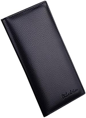 SuperMagic Classic Black Long Mens Leather Wallet Purse Billfold Credit Card Holder