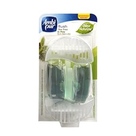 Ambipur - 81351713 - Bloc cuvette liquide pour toilette Flush Pin Arbre th - Duopack 2x55ml