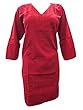 Red Indian Tunic Floral Hand Embroidered Cotton Long Kurti Dress Small Size