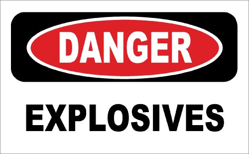 Danger Explosives Bumper Sticker 6