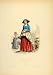 1870 French Medieval Peasant Costume Dress Woman France - Original Copper Engraving