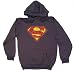 Search : Superman Distressed Logo Charcoal Gray Hooded Sweatshirt