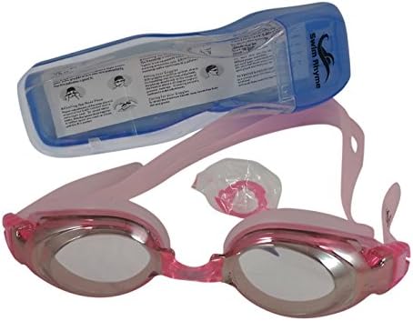 Anti Fog Mirrored Goggles by Swim Rhyme. UV Protection, Adjustable Nose Bridge, Perfect Fit, Air Seal, Free Travelling Case and 60 Days Money Back Guarantee (Pink)