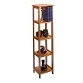 4-Shelf Tower Bookcase - Honey Pine