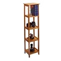 4-Shelf Tower Bookcase - Honey Pine