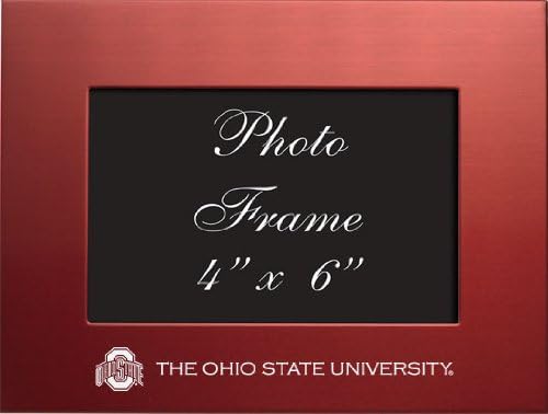 LXG, Inc. Ohio State University - 4x6 Brushed Metal Picture Frame - Red