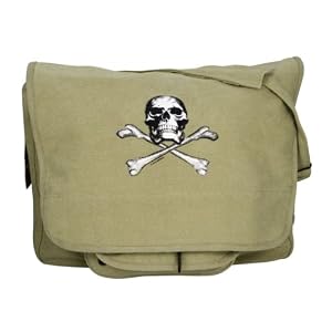 9159 KHAKI ''JOLLY ROGER'' VINTAGE BAG by 