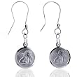 Sterling Silver Satin Shiny "Cherub" Dangle Earring