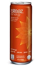 Steaz Energy Drink Orange, 12-Ounce Cans (Pack of 24)
