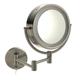 Jerdon HL95N 5X Magnification Two Sided Wall Mount Lighted Mirror by Jerdon