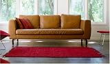 Natural Cotton Area Rugs, 6 x 9 foot, Red
