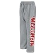 Adidas Wisconsin Badgers Grey Vertical Open Bottom Sweatpants